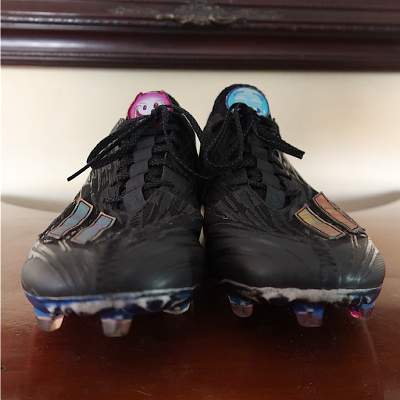 Adidas Adizero Mens Size 12 Football Cleats Big Mood Athletic Black Emoji Shoes - Picture 6 of 7
